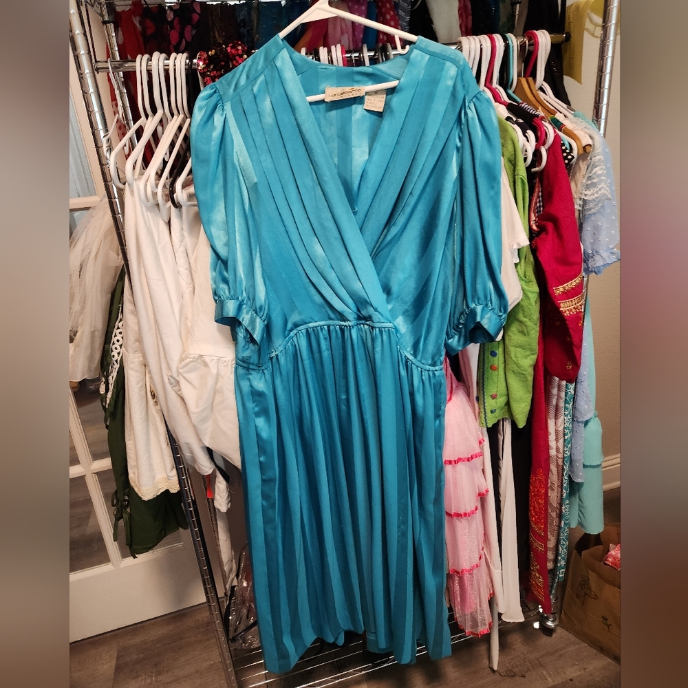 Elegant Blue 80s Dress
